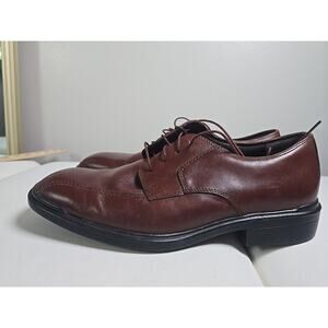 Rockport Med Brown Leather Square Toe Oxford Dress Shoes Lace Up Mens 9.5M